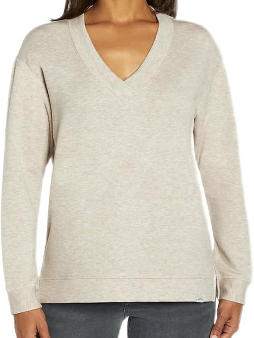 Orvis Women's V-Neck Soft Long Sleeve Sweater - Light Taupe